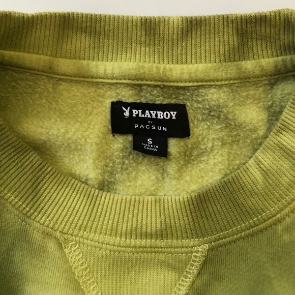 Playboy Athletic Club Men's PacSun Green Tie Dye Fleece Long Sleeve Sweatshirt S - Picture 7 of 8